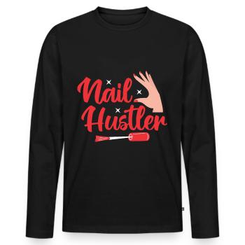 Nail Polish Nail Design Manicure Nail Studio Nails - Men's Premium Organic Long Sleeve Shirt - black - Front - Nico (187cm)