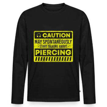 Piercing Profession Ring - Men's Premium Organic Long Sleeve Shirt - black - Front - Nico (187cm)