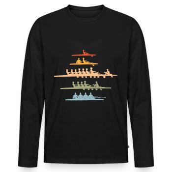 Rudern Vintage Ruderer - Männer Premium Bio Langarmshirt - Schwarz - Vorne - Nico (187cm)