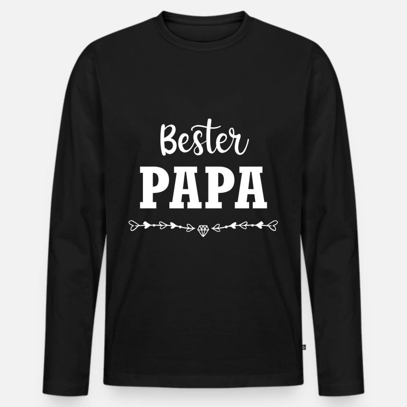 Bester Papa - Männer Premium Bio Langarmshirt - Schwarz