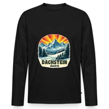 Dachstein - Männer Premium Bio Langarmshirt - Schwarz - Vorne - Nico (187cm)