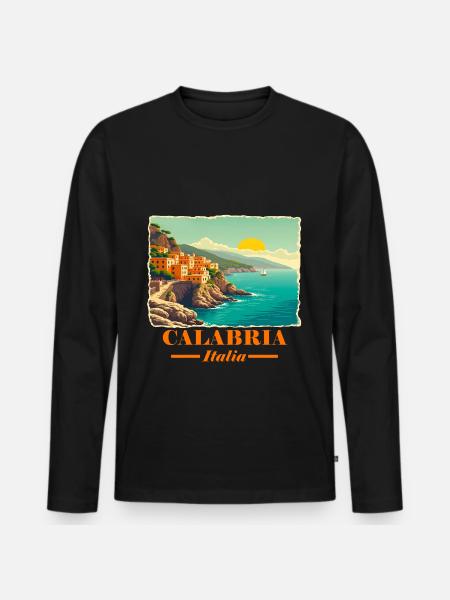 Kalabrien orange - Männer Premium Bio Langarmshirt - Schwarz