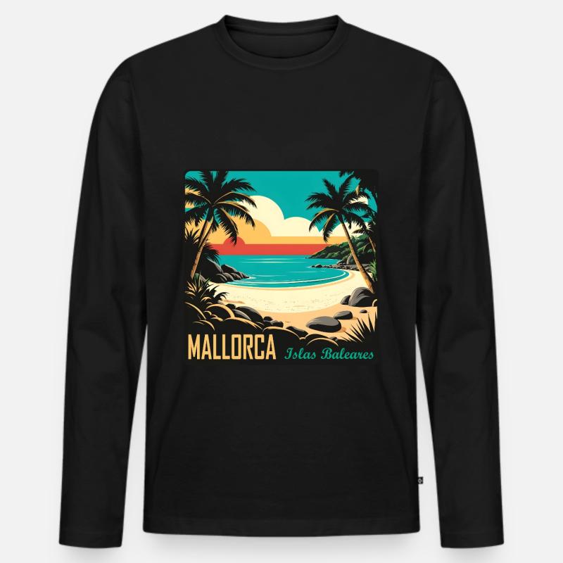 Mallorca Balearen - Männer Premium Bio Langarmshirt - Schwarz