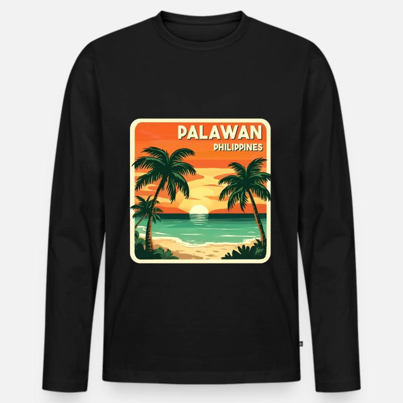 Palawan Philippines - Männer Premium Bio Langarmshirt - Schwarz