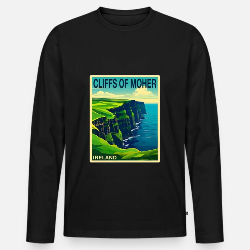 cliffs of moher Irland - Männer Premium Bio Langarmshirt - Schwarz