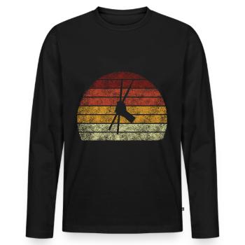 Pound Fitness Workout Retro Pounding Schlagzeug - Männer Premium Bio Langarmshirt - Schwarz - Vorne - Nico (187cm)