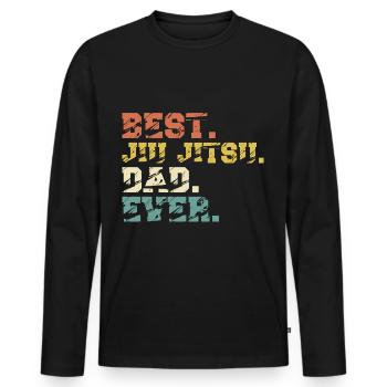 Brazilian Jiujitsu Jiu Jitsu Papa Lustig Spruch - Männer Premium Bio Langarmshirt - Schwarz - Vorne - Nico (187cm)