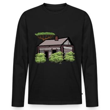Garden Nature Leisure House Cabin Nature lovers - Men's Premium Organic Long Sleeve Shirt - black - Front - Nico (187cm)