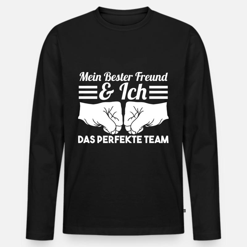 Bester Freund - Männer Premium Bio Langarmshirt - Schwarz