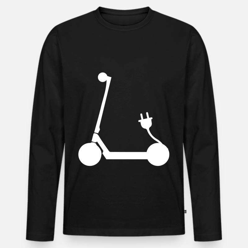 E-roller Icon - Männer Premium Bio Langarmshirt - Schwarz