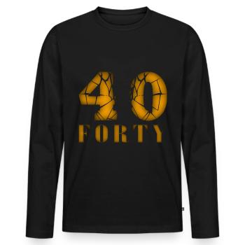 40 Jahre alt, Geburtsspruch - Männer Premium Bio Langarmshirt - Schwarz - Vorne - Nico (187cm)