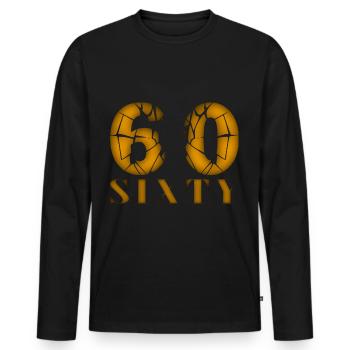60 Jahre alt, Geburtsspruch - Männer Premium Bio Langarmshirt - Schwarz - Vorne - Nico (187cm)