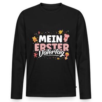 Mein erster Vatertag - Männer Premium Bio Langarmshirt - Schwarz - Vorne - Nico (187cm)