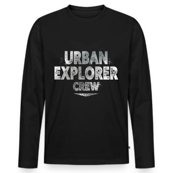 Urban Explorer - Männer Premium Bio Langarmshirt - Schwarz - Vorne - Nico (187cm)