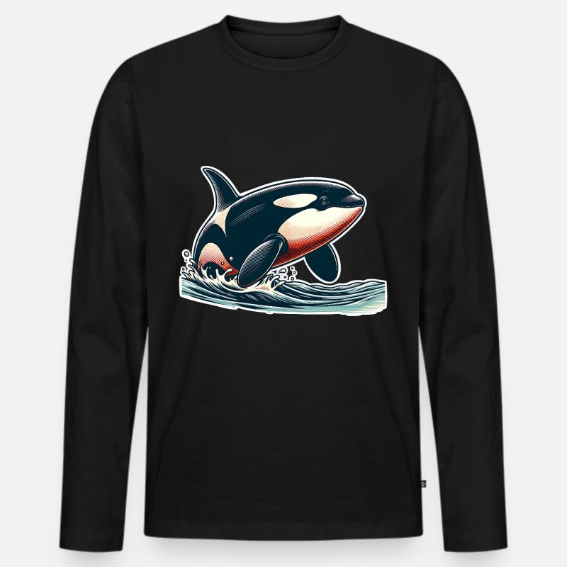 Orca Schwertwal - Männer Premium Bio Langarmshirt - Schwarz
