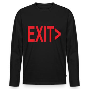 Exit / Ausgang / Notausgang - Männer Premium Bio Langarmshirt - Schwarz - Vorne - Nico (187cm)