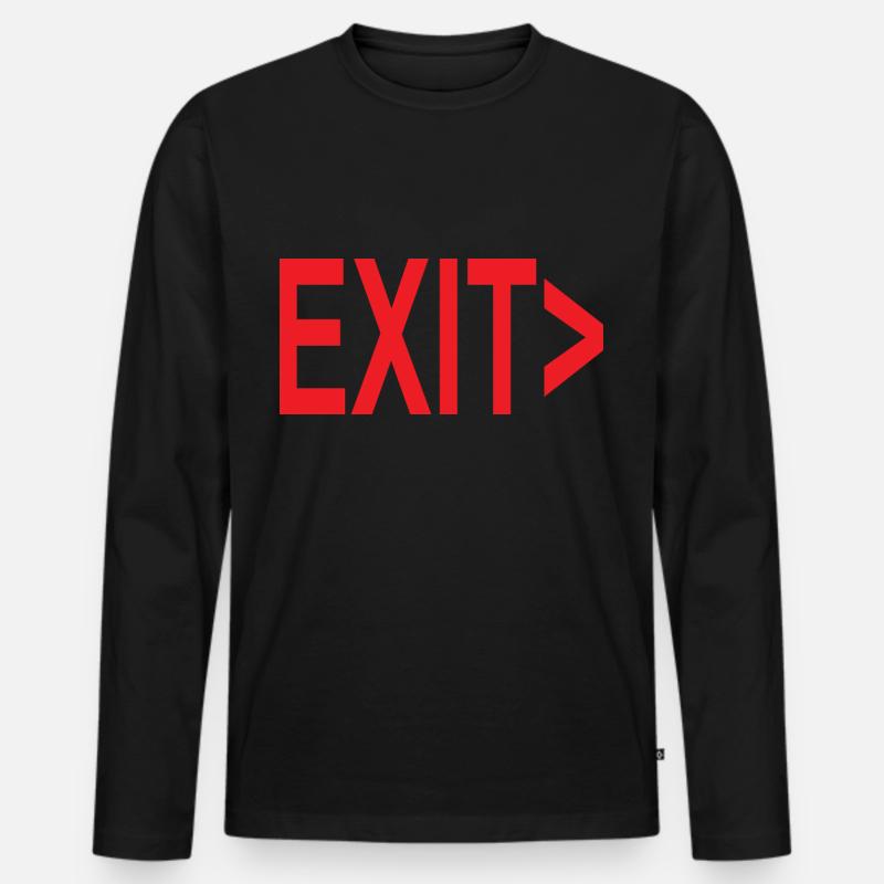 Exit / Exit / Emergency Exit - Men's Premium Organic Long Sleeve Shirt - black