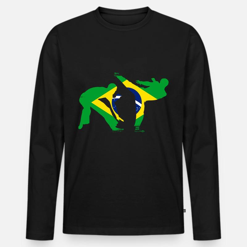 Capoeira - Männer Premium Bio Langarmshirt - Schwarz