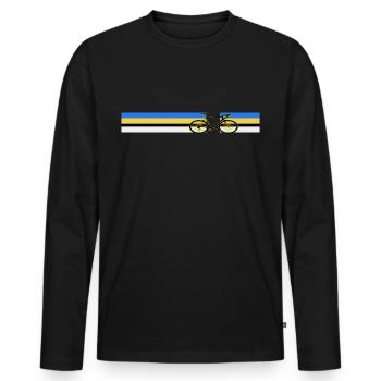 Vélo design rétro vélo - T-shirt manches longues Premium bio Homme - noir - Devant - Nico (187cm)
