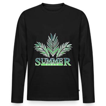 Summer Vibes Summer Outfit Malle Holiday - Men's Premium Organic Long Sleeve Shirt - black - Front - Nico (187cm)