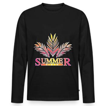Summer Vibes Vibes Summer Outfit Malle Holiday - Men's Premium Organic Long Sleeve Shirt - black - Front - Nico (187cm)