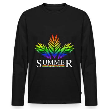 Summer Vibes pride rainbow flag LGBT - Men's Premium Organic Long Sleeve Shirt - black - Front - Nico (187cm)