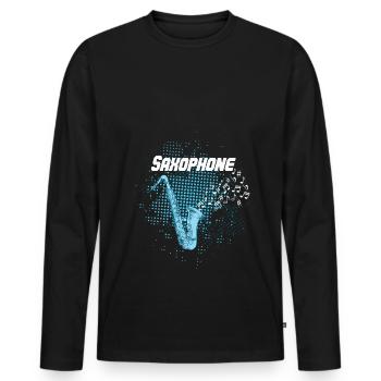 Saxophonist Saxophonist - Männer Premium Bio Langarmshirt - Schwarz - Vorne - Nico (187cm)