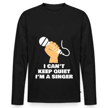 Je suis un chanteur, un chanteur - T-shirt manches longues Premium bio Homme - noir - Devant - Nico (187cm)