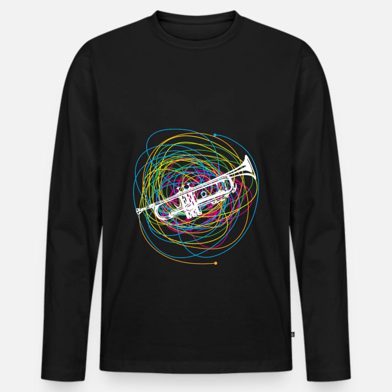 Trompeter Trompeter Geschenkidee Jazz Art - Männer Premium Bio Langarmshirt - Schwarz