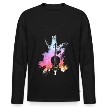 Violine Kunst Violinist Geschenkidee Geige Fiedler - Männer Premium Bio Langarmshirt - Schwarz - Vorne - Nico (187cm)