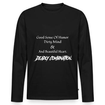 Goth Lolita Bon sens de l’humour plus sale - T-shirt manches longues Premium bio Homme - noir - Devant - Nico (187cm)