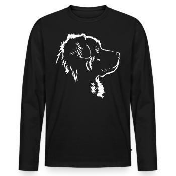 Leonberger Silhouette Chien Chien Wilsigns - T-shirt manches longues Premium bio Homme - noir - Devant - Nico (187cm)