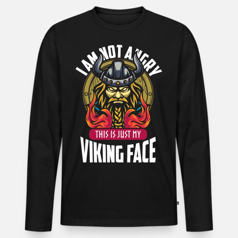 Valhalla Thor Krieger - Männer Premium Bio Langarmshirt - Schwarz