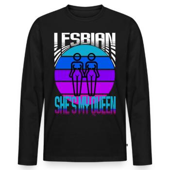 Lesbienne - T-shirt manches longues Premium bio Homme - noir - Devant - Nico (187cm)