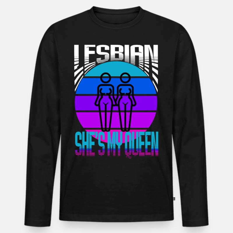 Lesbian - Männer Premium Bio Langarmshirt - Schwarz