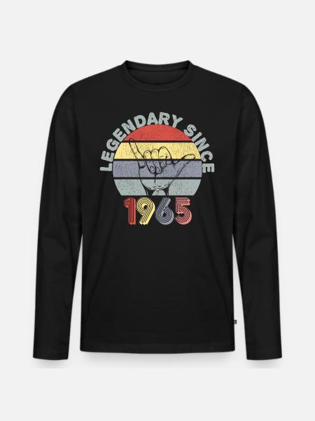 1965 | Annata leggendaria dall'anniversario del 1965 - Maglia a manica lunga ecologica premium da uomo - nero
