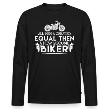 Biker-Geschenk im Ruhestand lustiger Motorrad-Ruhestand - Männer Premium Bio Langarmshirt - Schwarz - Vorne - Nico (187cm)