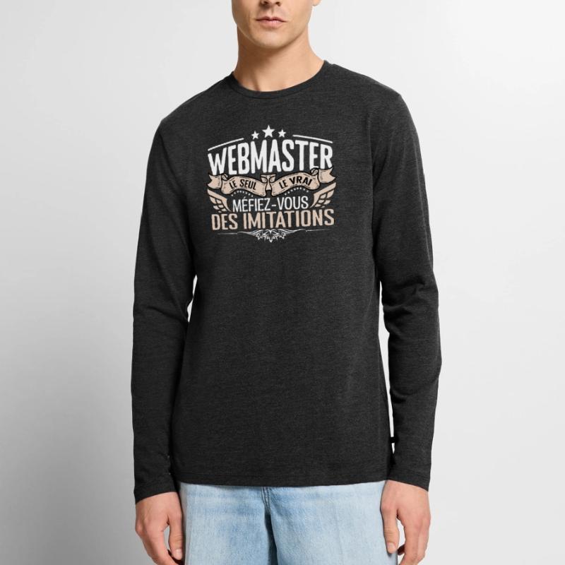 Webmaster le seul Webmaster le vrai Webmaster T-shirt manches longues Premium bio Homme