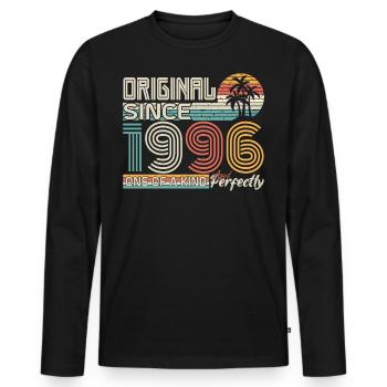 1996 anniversaire 1996 né en 1996 anniversaire - T-shirt manches longues Premium bio Homme - noir - Devant - Nico (187cm)