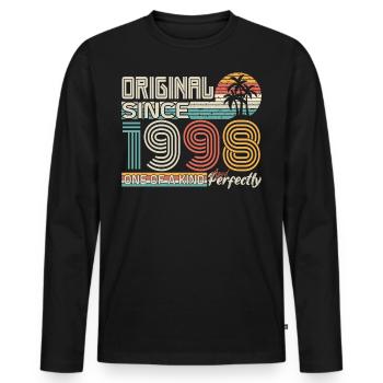 1998 anniversary 1998 born in 1998 anniversary - Men's Premium Organic Long Sleeve Shirt - black - Front - Nico (187cm)