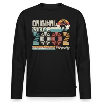 2002 anniversaire 2002 né en 2002 anniversaire - T-shirt manches longues Premium bio Homme - noir - Devant - Nico (187cm)