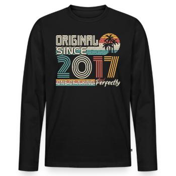 2017 anniversary 2017 born in 2017 anniversary - Men's Premium Organic Long Sleeve Shirt - black - Front - Nico (187cm)