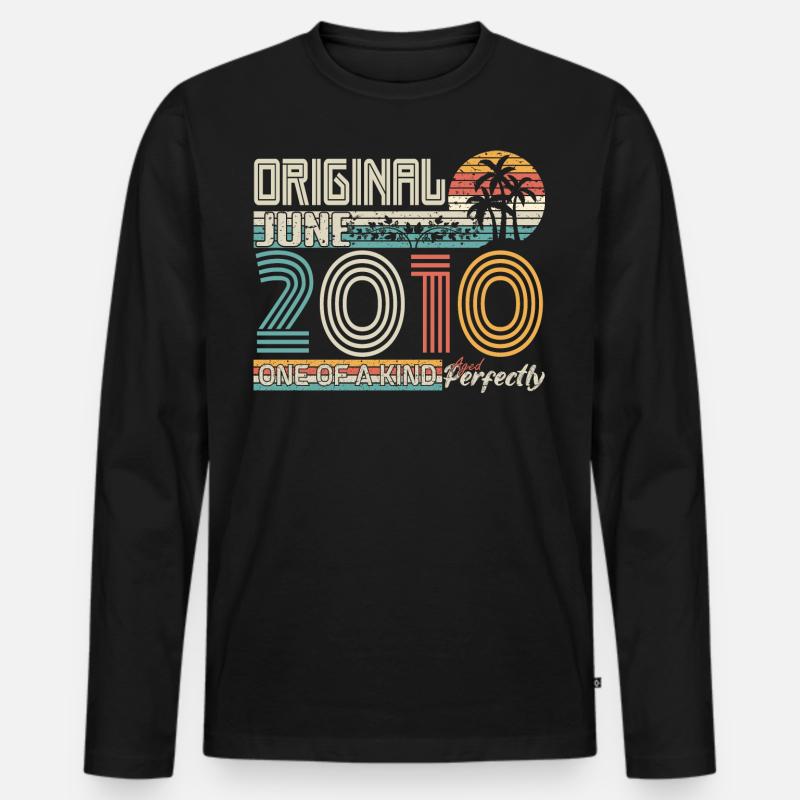 Juni 2010 Juni-Jubiläum Juni 2010 - Männer Premium Bio Langarmshirt - Schwarz
