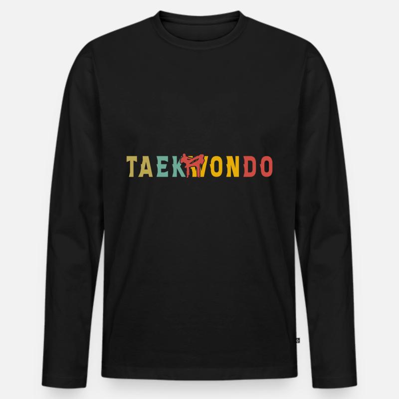 Taekwondo - Männer Premium Bio Langarmshirt - Schwarz