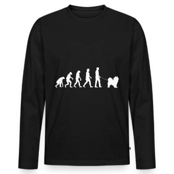 Samoyed evolution Samoyed sled dog - Men's Premium Organic Long Sleeve Shirt - black - Front - Nico (187cm)