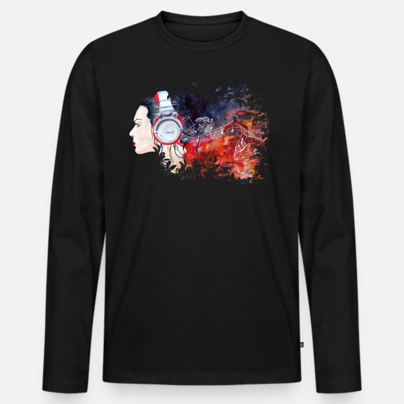 White Rabbit - Männer Premium Bio Langarmshirt - Schwarz
