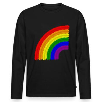 Rainbow LGBT Pride Rainbow - T-shirt manches longues Premium bio Homme - noir - Devant - Nico (187cm)