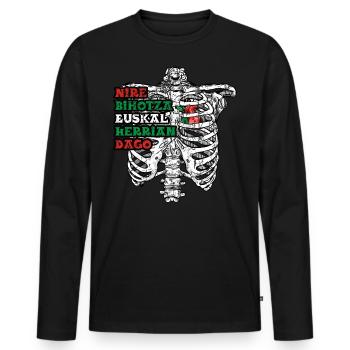 Bihotz Grunge - T-shirt manches longues Premium bio Homme - noir - Devant - Nico (187cm)