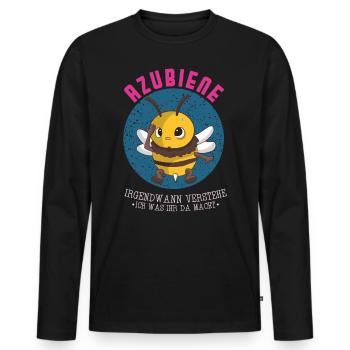 Trainee bee At some point I will understand trainee - Men's Premium Organic Long Sleeve Shirt - black - Front - Nico (187cm)