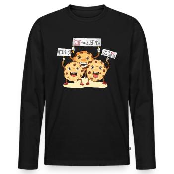 Geek J’accepte les cookies sur Internet - T-shirt manches longues Premium bio Homme - noir - Devant - Nico (187cm)